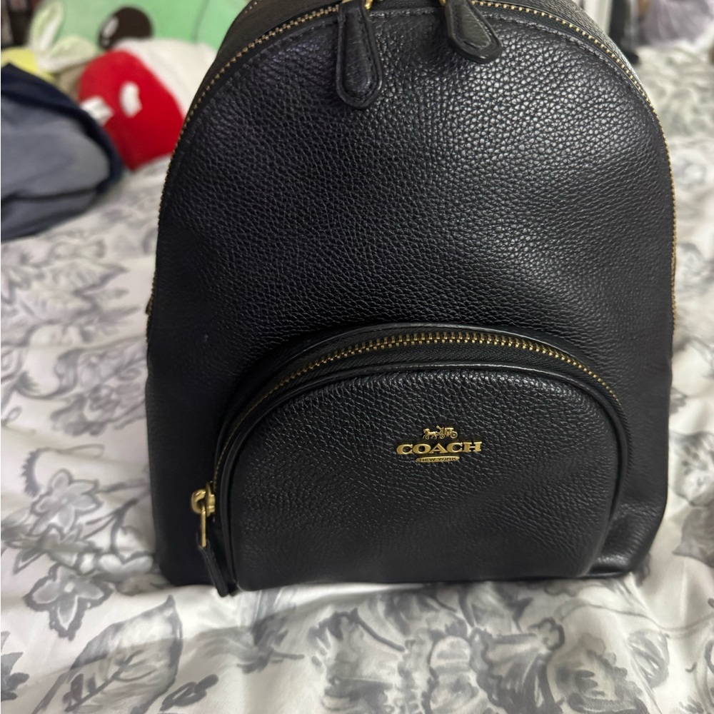 Coach Black Leather Mini Backpack